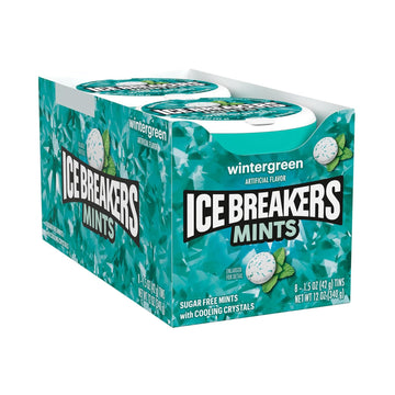 Ice Breakers Wintergreen Sugar Free Breath Mints Tins, 1.5 Oz (8 Count)
