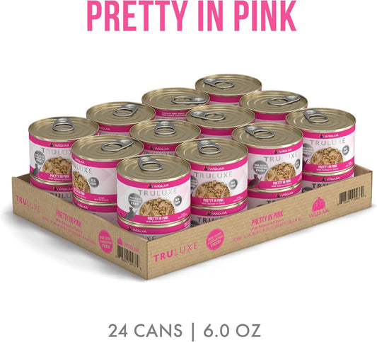 Weruva Truluxe Cat Food, Pretty In Pink With Wild-Caught Salmon In Gravy, 6Oz Can (Pack Of 24), Model:4339