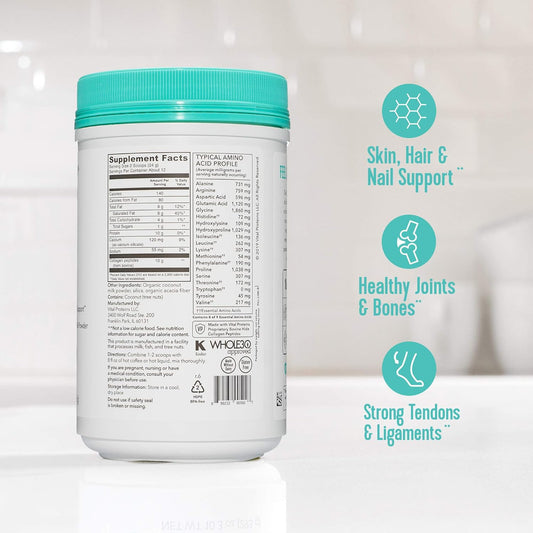 Vital Proteins Collagen Coffee Creamer, Non Dairy & Low Sugar Powder With Collagen Peptides Supplement - Supporting Healthy Hair, Skin, Nails With Energy-Boosting Mcts - Coconut 10.3Oz