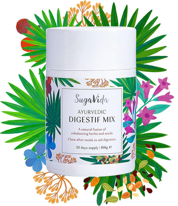 Sugavida | Ayurvedic Digestif Mix | Natural Award Winning Digestive Aid | Natural Herb And Seed Blend | 100G