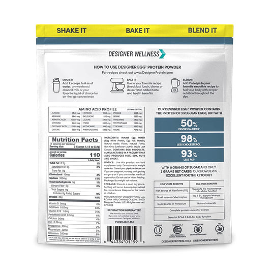 Designer Wellness Designer Egg Protein Powder, 12.4 Oz Dutch Chocolate And 12.4 Oz Classic Vanilla Bundle