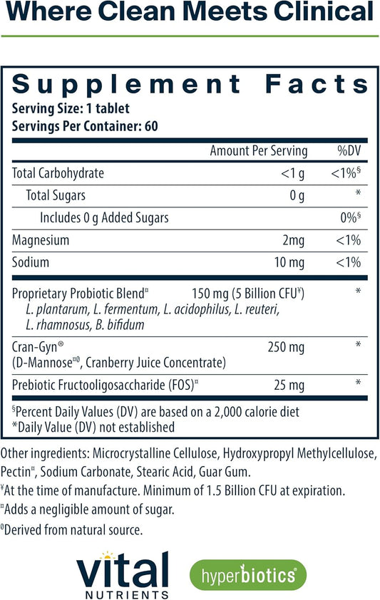 Hyperbiotics Vital Nutrients Pro-Women Probiotic | Vaginal Probiotic | Oral Probiotic For Vaginal And Urinary Tract Health | Shelf Stable | Vegan | Non-Gmo | Gluten, Dairy, Soy Free | 60 Tablets