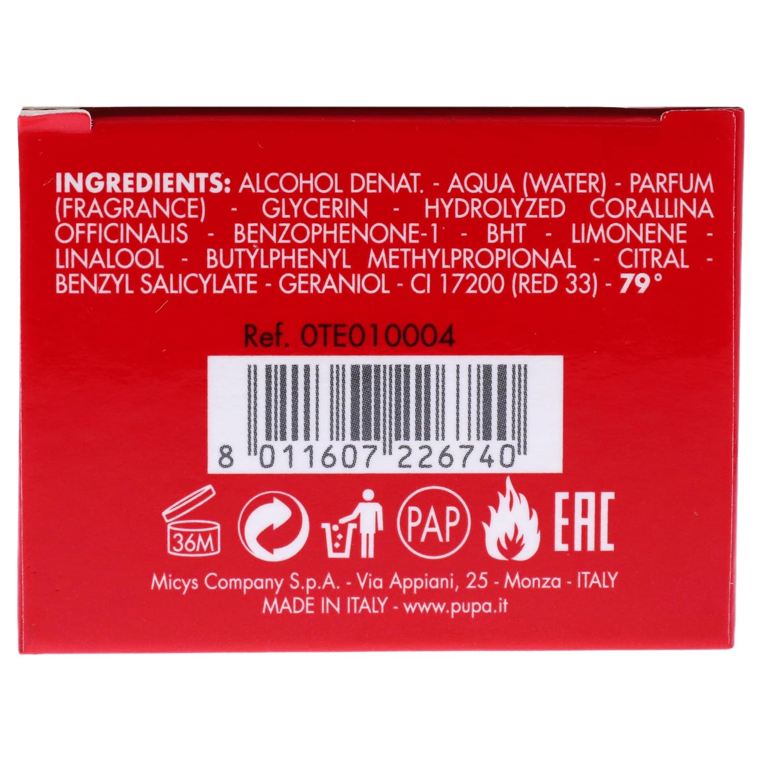 Pupa Milano Home Spa Revitalizing Energizing Scented Water Body Mist - Unisex Fragrance Containing Essential Oils - Provides A Sense Of Wellbeing - Moisturizing - 004 Coralline Algae - 5.07 Oz : Beauty & Personal Care