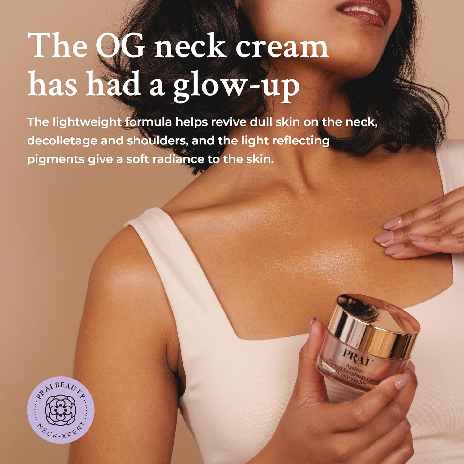 PRAI Ageless Throat & Decolletage Intensive Gold Creme 50ml - Real 24K Gold - Anti-Ageing, Anti-Wrinkle Brightening Skincare Cream - Hydrates & Firms Skin - Neck Moisturiser with Hyaluronic Acid : Amazon.co.uk: Beauty