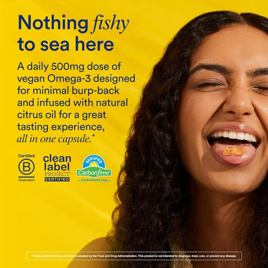 Ritual Omega 3 DHA & EPA - Vegan - Science-Backed Dose of DHA & EPA in 2:1 Ratio, Minimal Burp-Back, Sustainably Sourced Microalgae, 30 Day Serving