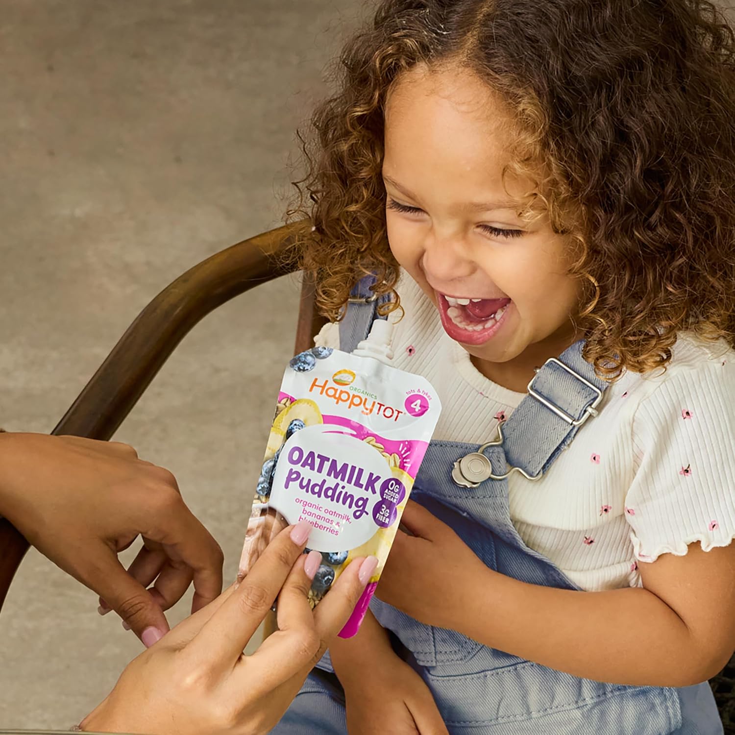 Happy Tot Organics Oatmilk Pudding, Dairy-Free, Stage 4 Toddler Snack, Oatmilk, Bananas & Sweet Potatoes, 4 Ounce Pouch, Pack Of 16