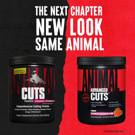 Animal Advanced Cuts Powder ? Weight Management Supplement ? Fat Burner, Metabolic Enhancer with Nootropics, Carnitine, Tyrosine, Diuretic ? Strawberry Watermelon Flavor, 42 Count