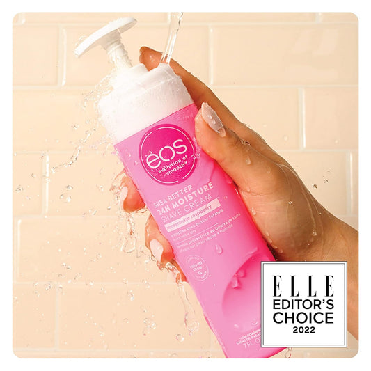 eos Shea Better Shave Cream- Vanilla Bliss & Pomegranate Raspberry, 24H Moisture Skin Care, 7 fl oz, 2-Pack