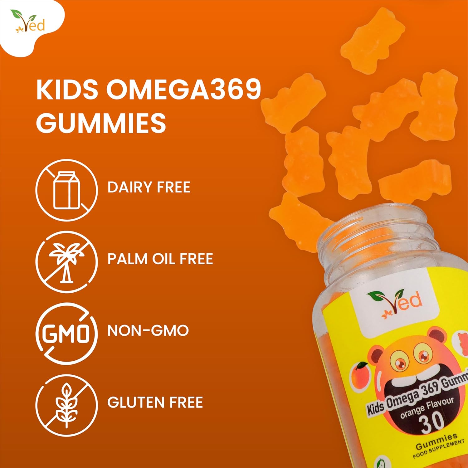 Omega 3 6 9 Gummies Kids,15 Day Supply, Natural Orange Flavour, 30 Chewable Vegan Gummies, Vegetarian Friendly, Energy & Immune System, Kids Omega 3 6 9 Gummies, GMO & Gluten Free. : Amazon.co.uk: Health & Personal Care