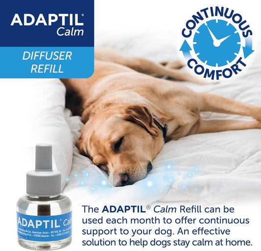 30 Day Refill For Adaptil Calm Home Diffuser For Dogs | 1 Refill For Adaptil Dog Calming Plug In Pheromone Diffuser To Help Reduce Anxiety And Stress In Pet Dogs | Diffuser Helps Dogs Stay Calmer