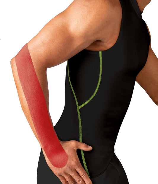 Leukotape K By Actimove Sports Edition Kinesiology Tape For Muscle Support And Pain Relief, 5Cm X 5M, Red, 1 Roll