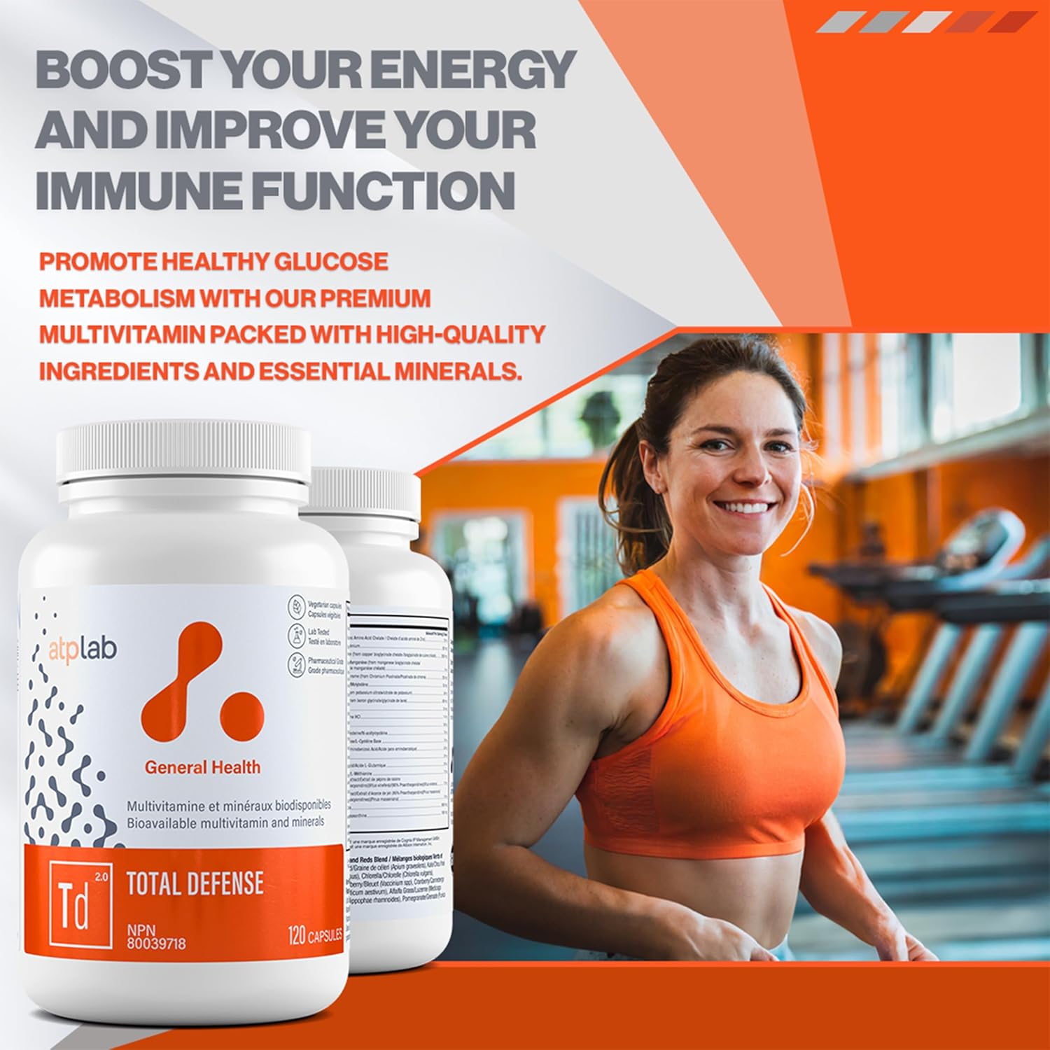 Atp Lab Total Defense, 120 Caps 120-Day Supply - Multivitamin/Multimineral Supplement For Adults - Zinc & Vitamin D3 With B Vitamins (B1, B2, B3, B6, B12), Copper & Magnesium, Daily Wellness Support : Health & Household