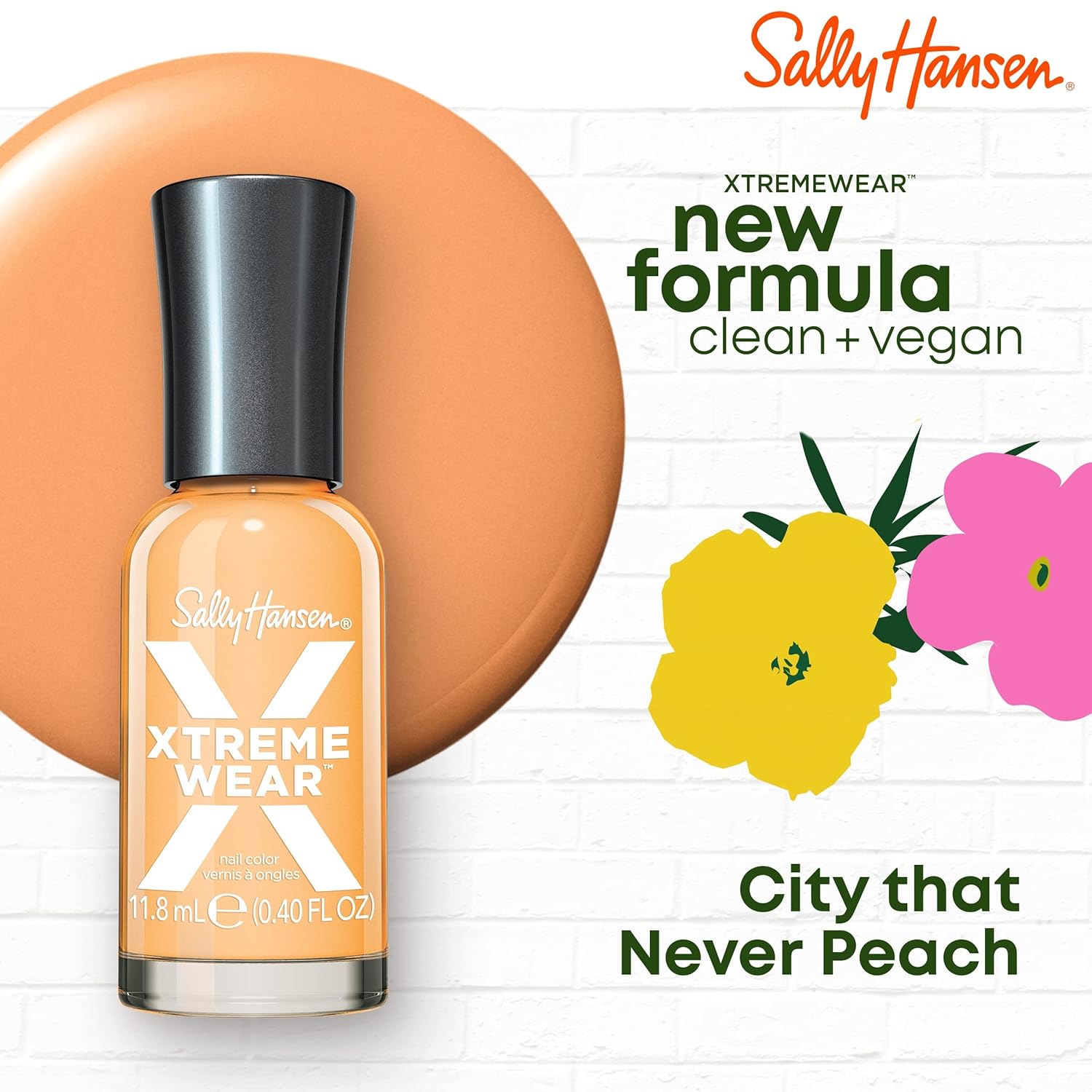 Sally Hansen Xtreme Wear Nail Polish - City That Never Peach - 0.12 fl oz. : Beauty & Personal Care