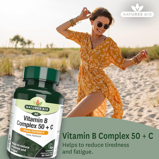 Natures Aid Vitamin B Complex 180 Tablets โ High Potency โ Supports Energy Metabolism, Nervous System, Brain & Immune Function โ Vegan, Gluten Free, Non-Gmo โ Overall Wellbeing Supplement