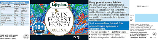 Lifeplan Active Honey Co. Pure Rainforest Honey Original 10+ — 227G Jar