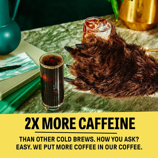 Wandering Bear Organic Caramel Cold Brew Coffee, 32 Fl Oz, 6 Pack - Extra Strong, Smooth, Organic, Unsweetened, Shelf-Stable, And Ready To Drink Iced Coffee, Cold Brewed Coffee, Cold Coffee