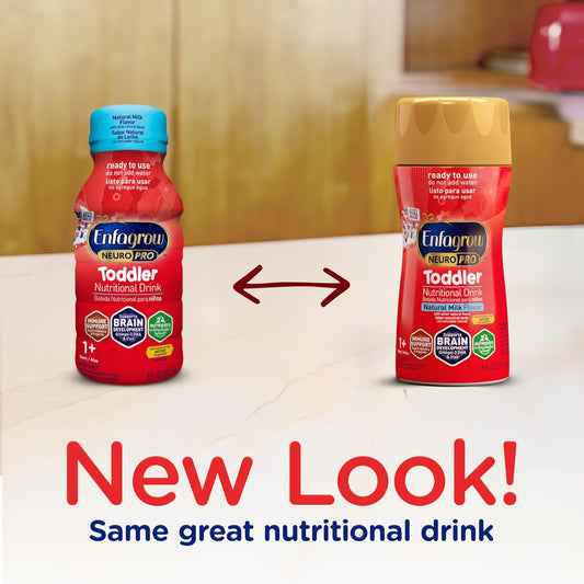 Enfagrow Neuropro Toddler Nutritional Drink, Made With Real Milk, Brain-Building Omega-3 Dha, Nutrients And Prebiotics For Growth & Immune Support, Non-Gmo, Toddler Milk Powder, 8 Fl Oz, 6 Count