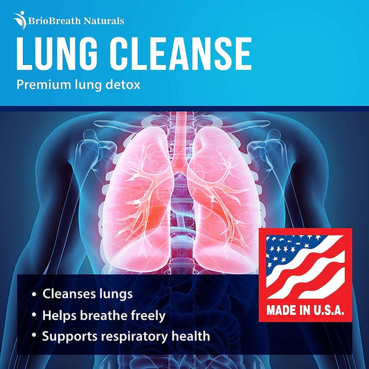 Lung Support Supplement - Natural Capsules For Lung Cleanse And Detox - Made In Usa - Respiratory System; Mucus Clear - Vegan Supplement For Lung Detox; Respiratory Support - 60 Capsules