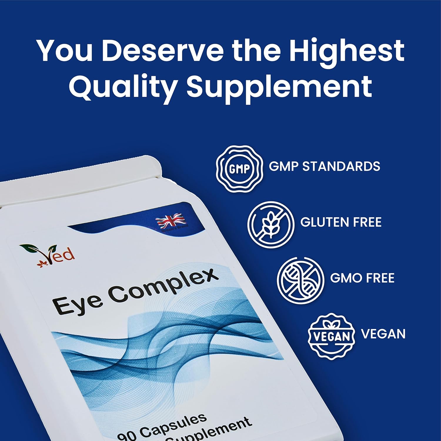 Ved Eye Complex, Lutein, Meso-Zeaxanthin, Zeaxanthin, NZ Blackcurrant, Bilberry, Goji Berry, 90 Vegan Capsule (3 Months Supply) : Amazon.co.uk: Health & Personal Care
