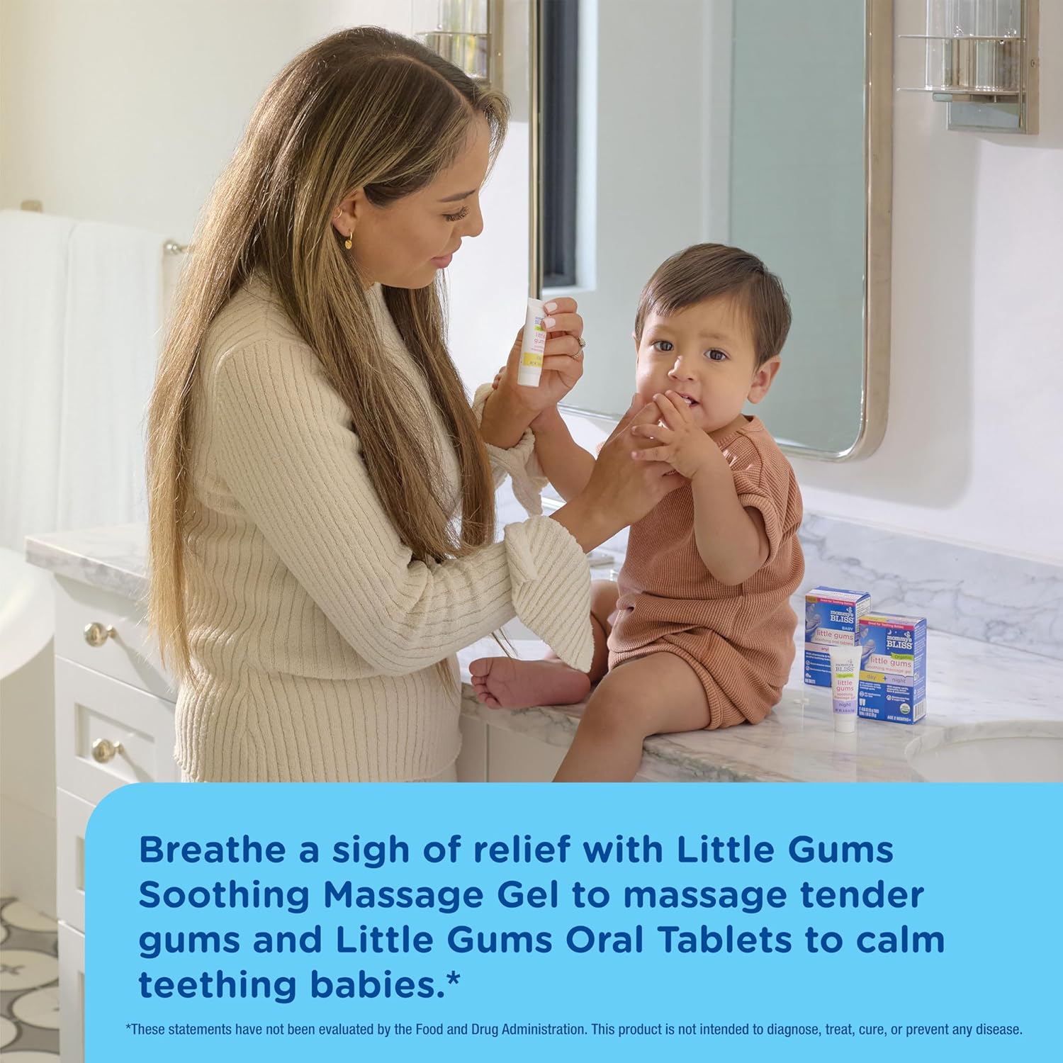 Mommy'S Bliss Organic Little Gums Soothing Massage Gel & Oral Tablets Day And Night Combo, Age 2 Months+, Sugar Free, Mild & Sweet Flavor| 2-0.53 Oz Tubes + 1 Bottle (140 Tablets) : Baby