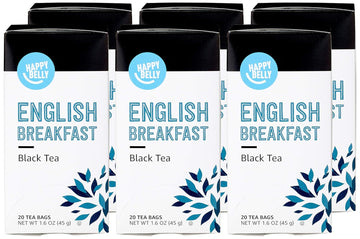Happy Belly Tea Bags, English Breakfast, 120 Count (6 Packs Of 20)