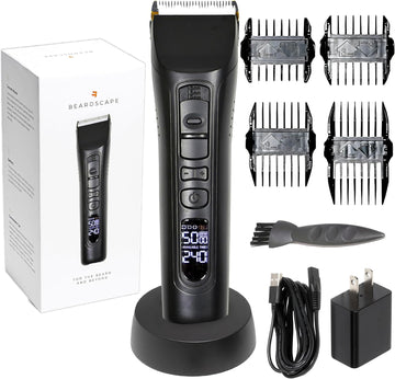 Brio Beardscape V1 Beard Trimmer For Men Professional With Low Friction Ceramic Blade, Cordless Professional Hair Trimmer For Barbers With 4 Hrs Of Long Battery Timing, Ideal For Beard & Body (Black)