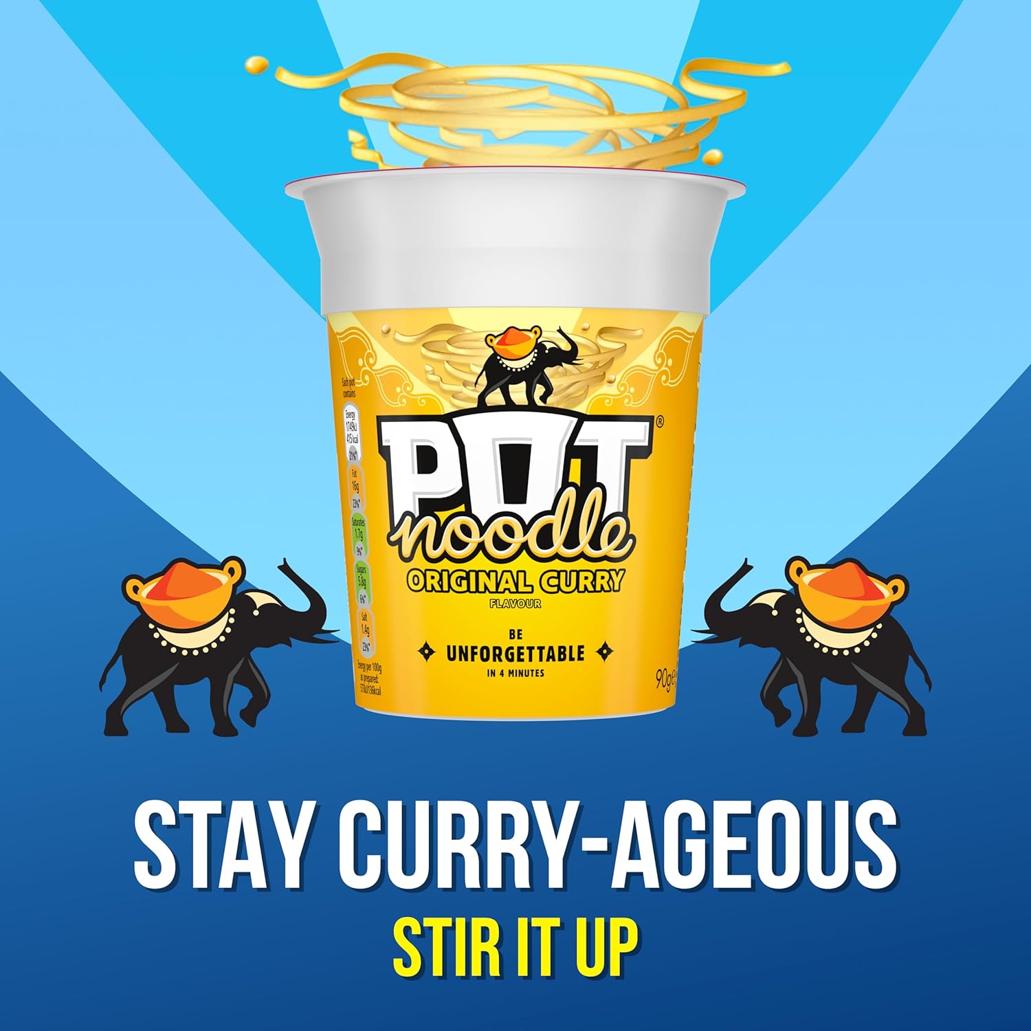 Pot Noodle Original Curry Standard Pot instant vegetarian snack quick to make noodles 12x 90 g : Amazon.co.uk: Grocery