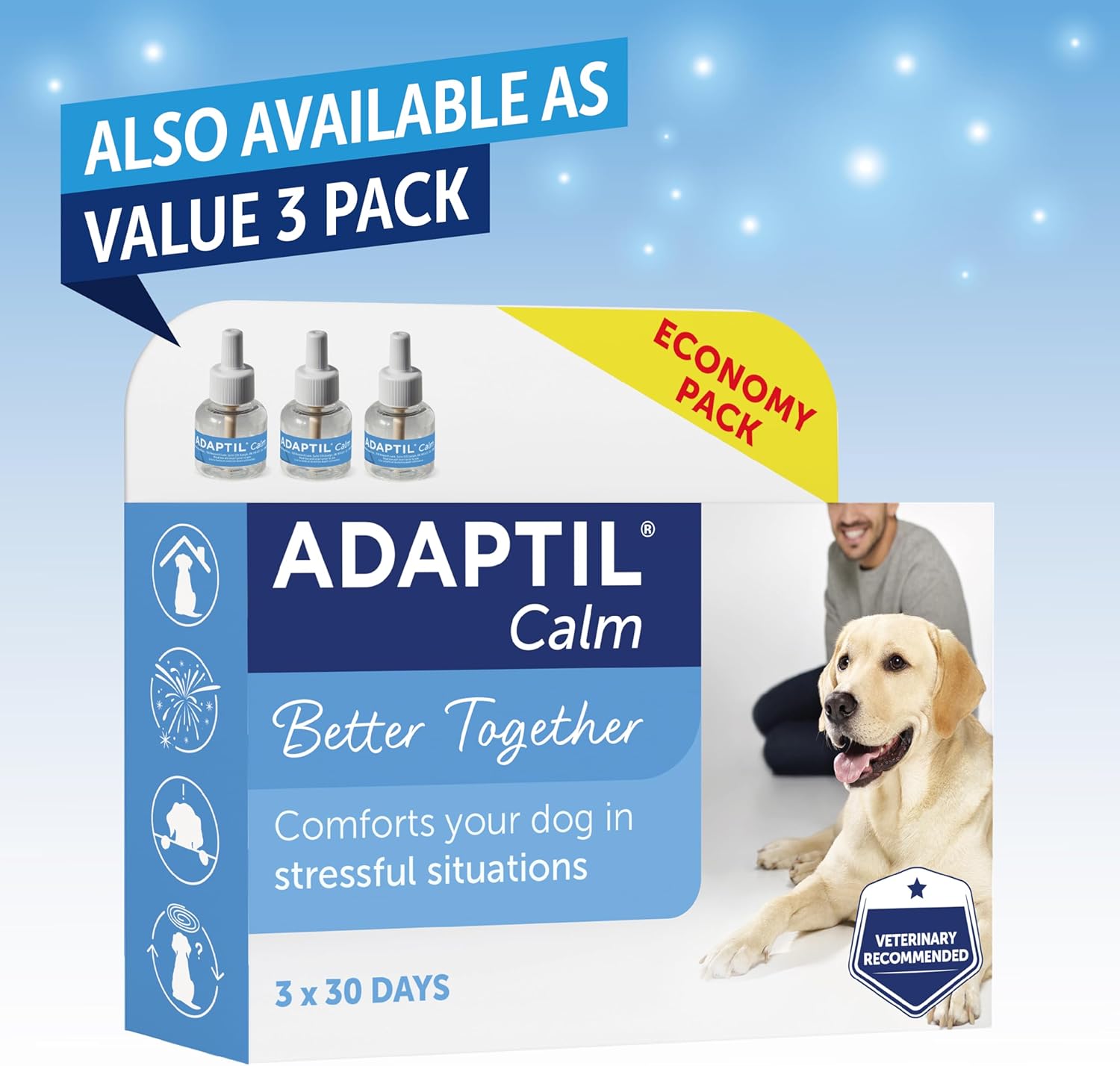 30 Day Refill X 3 For Adaptil Calm Home Diffuser For Dogs | Refill Value Pack For Adaptil Dog Calming Plug In Pheromone Diffuser To Help Reduce Anxiety And Stress In Pet Dogs : Amazon.co.uk: Pet Supplies