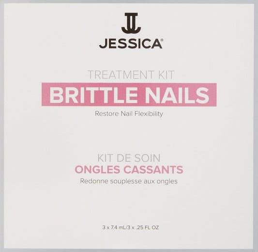 Jessica Nail Strengthener And Repair Treatment For Brittle Nails, 3 Step Nailcare Kit With Cuticle Oil, Recovery Base, And Brilliance Top Coat, Clear, Fast Drying