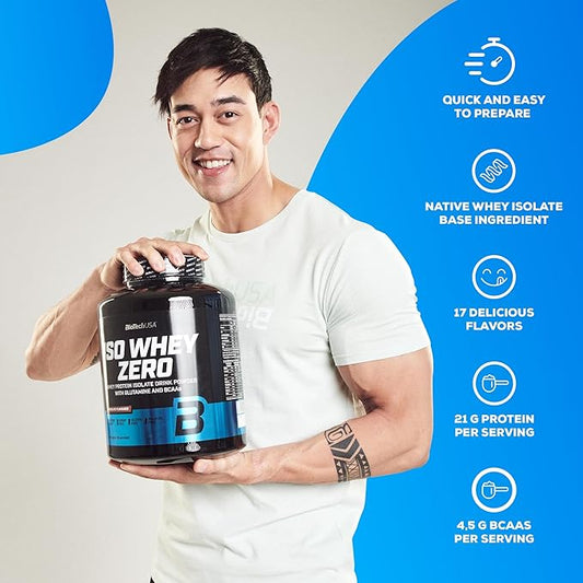 Biotechubiotechusa Iso Whey Zero | Premium Whey Protein Isolate | Grass-Fed | Enzyme-Free | Sugar- And Gluten-Free, 500 G, Banana