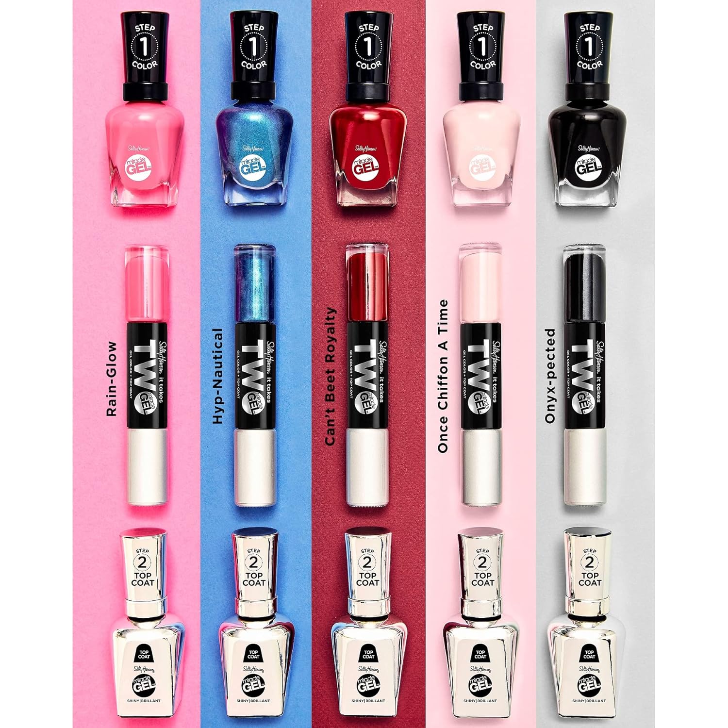 Sally Hansen Miracle Gel™, Shiny Top Coat, Long Lasting, Gel-Like Formula, No UV Lamp Needed, Clear Nail Polish : Beauty & Personal Care