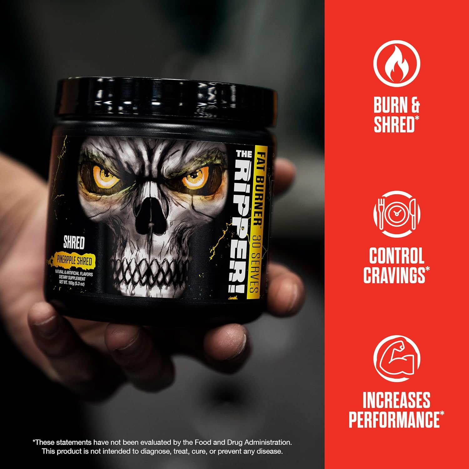 Jnx Sports The Ripper! Shredding Thermogenic Fat Burner - Dark Grape 30 Servings | Advanced Fast Acting Thermogenic Pre-Workout, Appetite Suppressant For Men & Women : Health & Household
