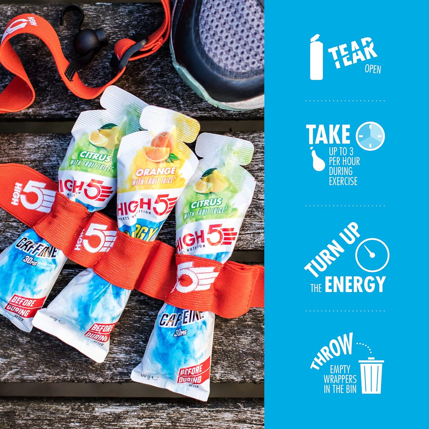 HIGH5 Energy Gel Aqua - Quick Release Sports Gels to Power Muscles for Peak Performance - Natural Fruit Juice - On The Go Energy Boost for Running, Cycling and Endurance (Mixed, 15 x 66g) : Amazon.co.uk: Grocery