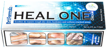 Dr's Formula Heal One Cream: Hydrates and Softens Dry Cracked and Calloused Feet & Heel, Calms Redness and Irritation, Soothes, Repairs and Protects Rough Dry Skin (6 oz Tube)