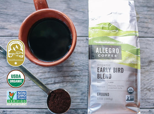 Allegro Coffee Organic Early Bird Blend Ground Coffee, 12 Oz