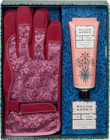 William Morris At Home Dove & Rose Gardener Gift Gardening Gloves Set With Daily Hand Cream, 100Ml