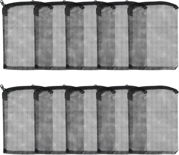 Aquaneat 10Pcs Aquarium Filter Media Bags, Fish Tank Coarse Mesh Bags With Plastic Zipper For Activated Carbon(5.5" X 8")