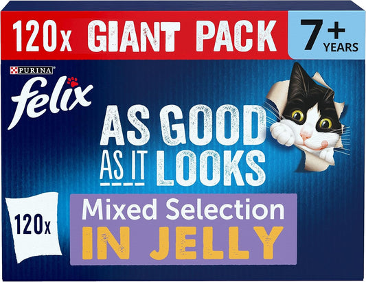 Felix As Good As It Looks 7+ Mixed Cat Food 120x100g :Pet Supplies