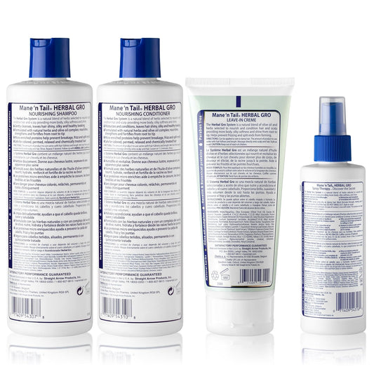 Herbal Gro 4Pc Shampoo Kit Includes Herbal Gro Shampoo 12Oz Herbal Gro Conditioner 12Oz Spray Therapy 4Pc And Creme Therapy : Shampoo And Conditioner Sets : Beauty & Personal Care