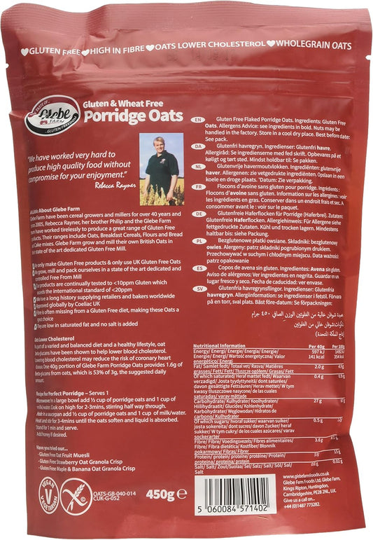 Glebe Farm Porridge Oats Gluten Free 450 G (Pack Of 1)