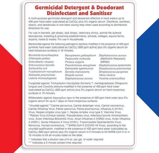 1-Step Kennel Cleaner - Epa Registered Liquid Concentrate Disinfectant And Deodorizer, Effective Against Bacteria And Viruses - 1 Pint By Alpha Tech Pet