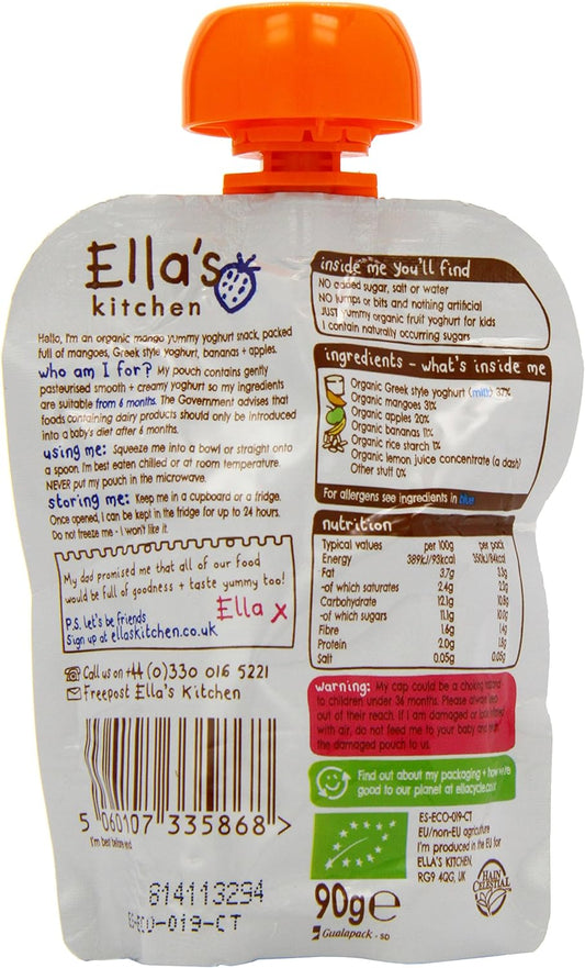 Ella'S Kitchen, Organic Mango Yoghurt Greek Style Pouch, 90G