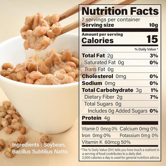 Yamasan Kyoto Uji Japanese Natto Fermented Soybean, Freeze-Dried Natto Beans, Japanese Probiotic And Prebiotic Superfood - Vitamin K, Low Sodium, Non-Gmo, Vegan, Made In Japan (70G)