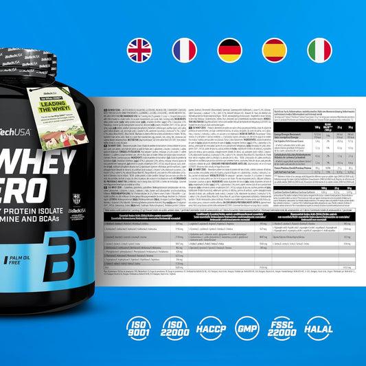 Biotechusa Hydro Whey Zero | Gluten-Free, Sugar-Free, Fat-Free | 80% Protein Content | Fast-Absorbing |Whey Protein Complex, 454 G, Vanilla
