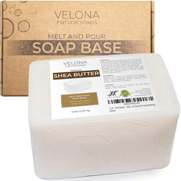 velona 5 LB - Shea Butter - Melt and Pour Soap Base SLS/SLES free | Natural Bars for The Best Result for Soap-Making