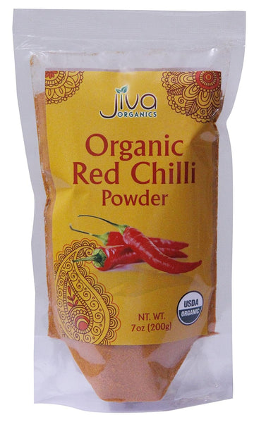 Jiva Organics Organic Red Chili Powder 7 Ounce Bag - Extra Hot, Ground Indian Chillies, 100% Natural & Non-Gmo