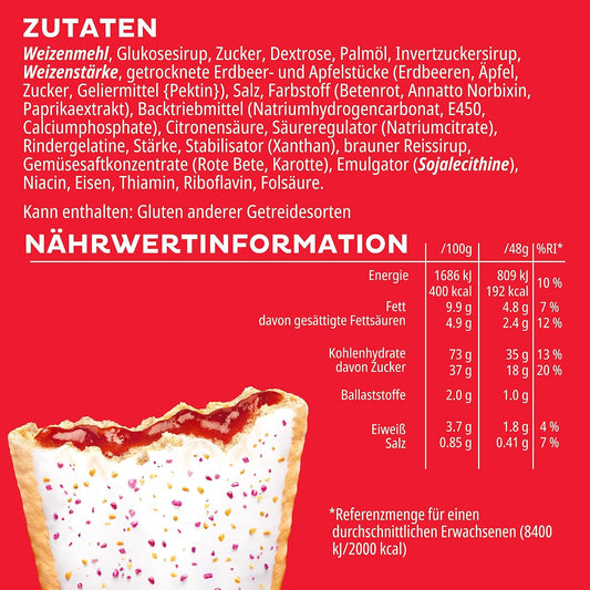 Kellogg'S Pop-Tarts Frosted Strawberry Sensation Toaster Pastries Box, 8 X 48G