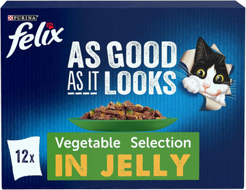 Felix As Good As It Looks Veg Cat Food 12 x 100g, Pack of 4 :Pet Supplies