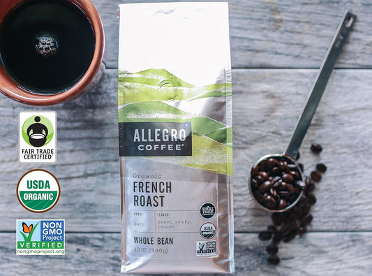 Allegro Coffee Organic French Roast Whole Bean Coffee, 12 Oz