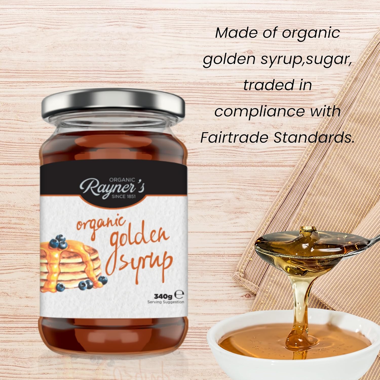 Rayner'S Premium Quality Organic Golden Syrup 340G
